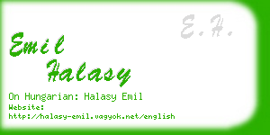 emil halasy business card